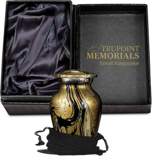 Trupoint Memorials Small Urns for Human Ashes Keepsake, Camouflage and Hunters Decorative Mini Cremation Urn for Adult Men and Women, Golden...