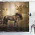 Ambesonne Mystic Shower Curtain, Horse in Roses Garden with Butterflies Fantasy Romantic Moon Print, Cloth Fabric Bathroom Decor Set with Hooks, 6...