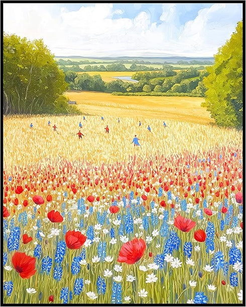 Posterizer 1 pcs-serene meadow scene in classic oil painting art style 4-Collectibles & Fine Art-Landscape & Nature Art-Gift for Men Women Teens- ...