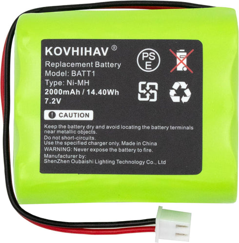 Replacement Battery for 2GIG 228844 Go Control Panels, Compatible with Linear Corp, PERS-4200, Fits Part No 2GIG 6MR2000AAY4Z, 7.2V 2000mAh/14.40W...