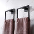 Hand Towel Holder for Bathroom Wall Mount Matte Black Square Hand Towel Rings for Bathroom Hardware Accessories Kitchen Toilet SUS 304 Stainless S...