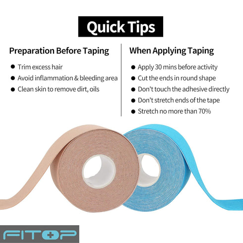 Kinesiology Tape 4 Rolls K Sports Tape for Knee Support and Muscle Pain Relief, Uncut Physio Tape Elastic Therapeutic Designed for Athletes Injury...