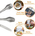 5-in-1 Camping Utensils Detachable Cutlery Portable Silverware Stainless Steel Flatware Multitool Set Tongs Spork Spoon Knife for Backpacking Hiki...