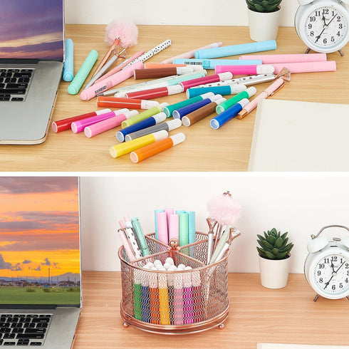 360-Degree Rotating Pen Holder for Desk, Art Supply Storage Desk Organizer, Desktop Pencil Holder Desk Accessories for Office Supplies, Pen Organi...