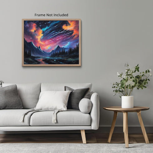 Posterizer 1 pcs- mountains, trees, night sky landscape nature 2-Landscape & Nature Art-Floral Botanical Art- Decor for Home & Office- unframed wa...