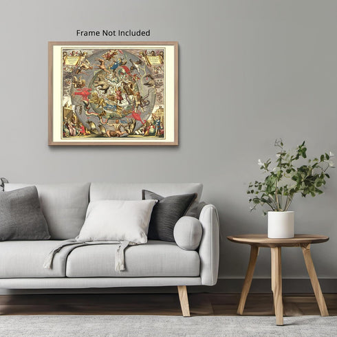 Posterizer 1 pcs-1660Northern Hemispheres-by Andreas Cellarius-Astrology & Zodiac Art-Astronomy & Celestial Art-Gift for Steampunk and Astrology L...