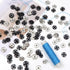 TOAOB 100 Sets Sew on Snap Buttons Brass Snaps Fasteners Press Studs Snap Kit for Sewing Clothing 12mm Black and Silver...