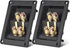 Facmogu 2PCS Rectangle 4-Way Speaker Terminal Box, Gold-Plated Binding Post Terminal Cable Connector for DIY Applications, Terminal Cups with 2 Pa...