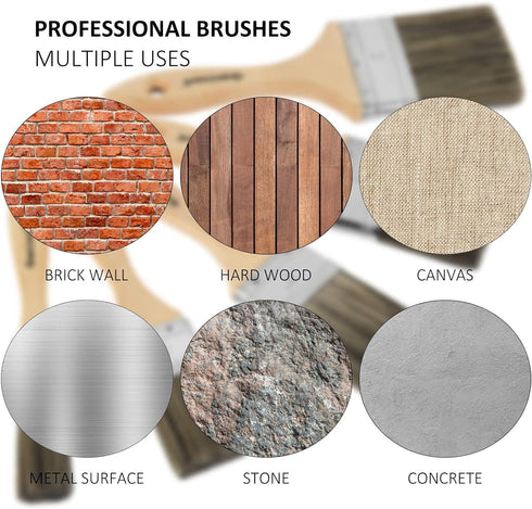 Double Thick Chip Paint Brush, 3 inch / 75mm Stain Brushes for Painting Walls and Fence Staining, Wooden Handle Masonry Paintbrush for Varnish, Pa...
