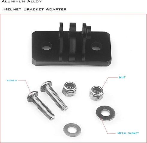 Universal Helmet Fixed Mounts, Camera Metal Bracket Adapter, Camera Accessories for GoPro Series Sport Camera/Skydiving Helmet with 1/4" Screw Ada...