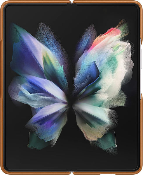 Samsung Galaxy Z Fold 3 Phone Case, Leather Protective Cover, Heavy Duty, Shockproof Smartphone Protector, US Version, Camel,EF-VF926LAEGUS...