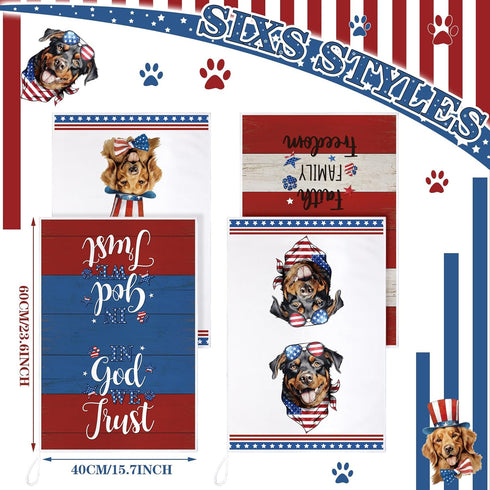 Bencailor 6 Pcs 4th of July Kitchen Towel Patriotic Star Absorbent Hand Towels Independence Day Gnome Dish Cloths Dish Microfiber Towels for Home ...