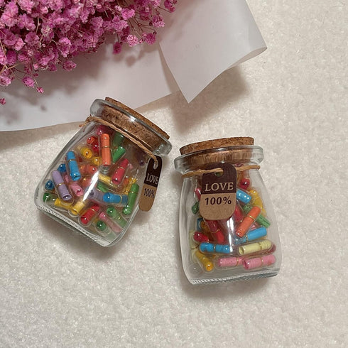 50PCS Love Capsules in a Glass Bottles Cute Message Capsules Pills for Boyfriend/Girlfriend & Birthday Christmas Anniversary Graduation Mother's D...