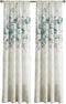 CHF Watercolor Floral Curtain Panel, 84", Aqua...