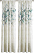 CHF Watercolor Floral Curtain Panel, 84", Aqua...
