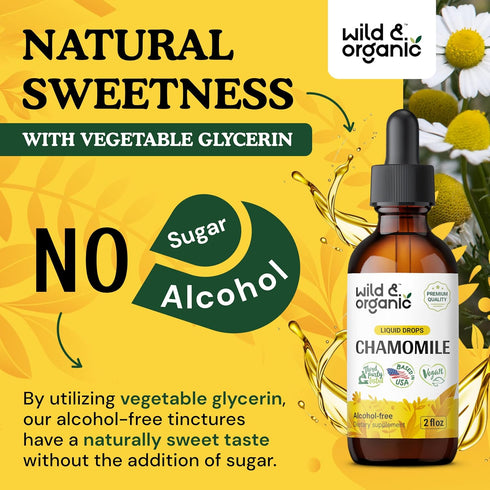 Chamomile Flower Supplement - Organic Chamomile Liquid Extract - Vegan, Alcohol Free Drops - 2 fl oz...