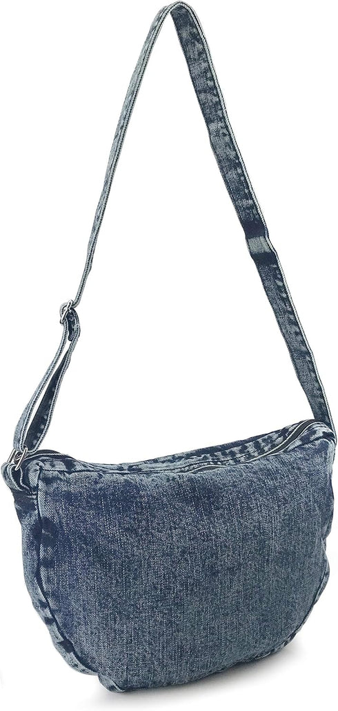 Denim Indigo Hobo Cross Body Bag Womens Shoulder Bag...