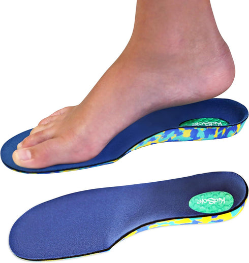 Camo Comfort Childrens Insoles for Kids with Flat Feet Who Need Arch Support by KidSole (Kids Size 12-1.5)...