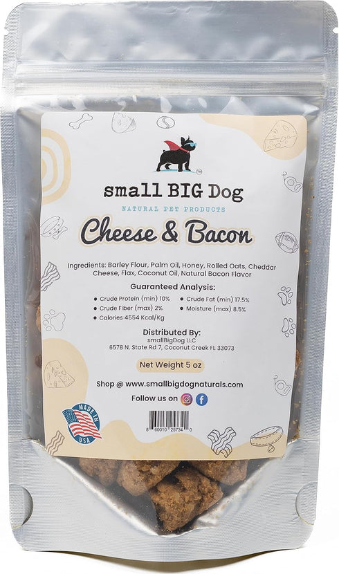 Cheese & Bacon Treats, Soft, 5 oz., Wheat-Free, 100% Natural Ingredients, Delicious, Great for Senior Dogs and Those with Teeth Issues...