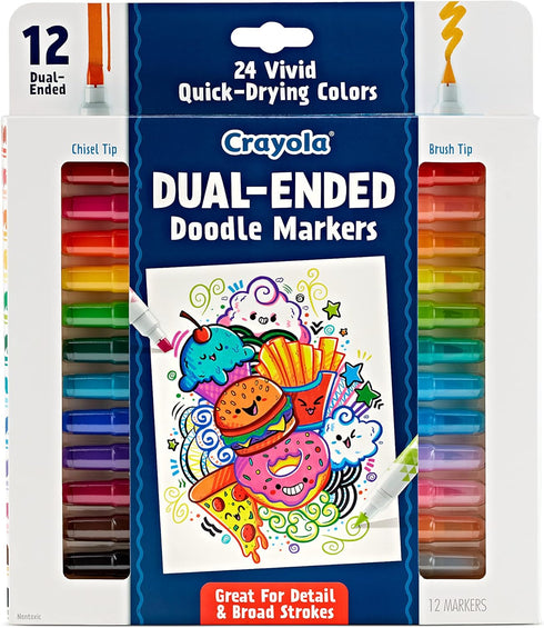 Crayola Dual Chisel Tip & Brush Markers, Art Markers, Gifts for Teens, 12ct...