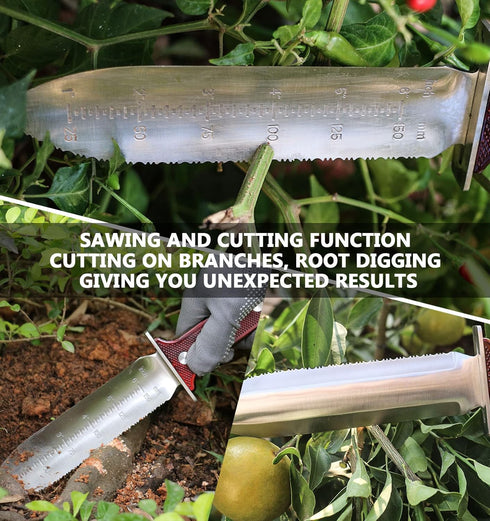 Gardening Hori Hori Garden Knife - Gardening Knife,Soil Knife, Serrated Side Weeding Knife,Digging Knife,Garden Knives with Sheath,Full Tang Hori ...
