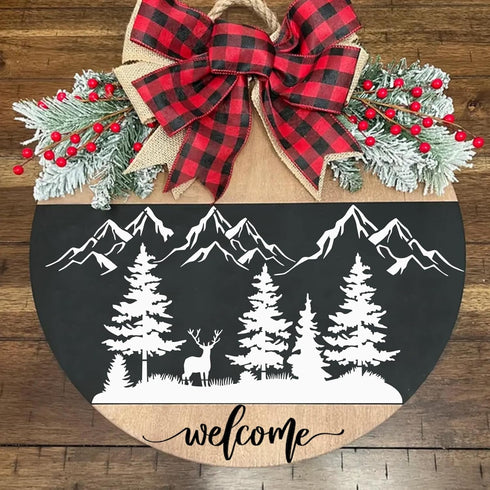 10 Pieces Pine Tree Stencils for Painting, Mountain Stencil Template Reusable Forest Deer Stencils for Wood Burning Canvas Paper Fabric DIY Craft ...