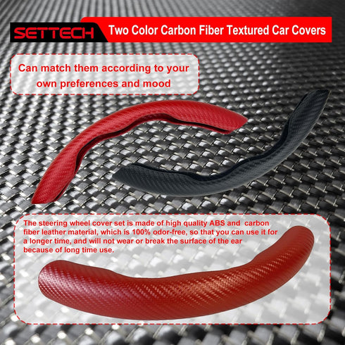 4PCS Carbon Fiber Car Steering Wheel Cover with Non-Slip Lining,Steering Wheel Cover Men and Women,Universal Fit Most of Steering Wheel Accessorie...