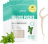 Natural Dental Floss Picks (200) - Vegan, Sustainable, Reusable Floss Sticks for Adults and Kids with Dental Pick - Plaque Remover for Teeth Clean...