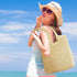 Straw Beach Bags for Women - Women Beach Handmade Woven Tote Bag, Summer Mesh Hollow Shoulder Bag for Holiday...