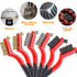 6 Pcs Wire Brushes Set - Small Wire Brush, Stainless Steel Brush & Brass Brushes for Cleaning with Curved Handle, Ideal for Rust, Paint Removal...