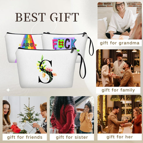 Personalized Makeup Bag,Gifts for Mom Birthday,Initial Gifts for Women,Personalized Gifts,Makeup Bag with Mirror,Bride to be Gifts,Sisters Gifts f...