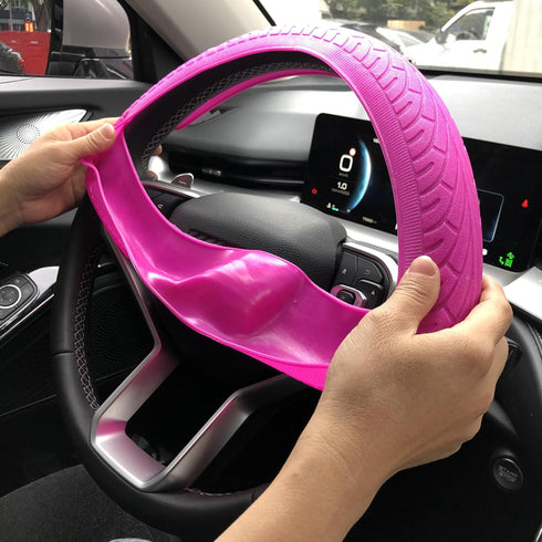 Car Steering Wheel Cover Silicone Steering Wheel Cover 13 Colors for Choice (Pink)...