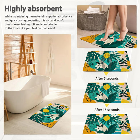 Door Mat,Abstract Modern Welcome Mat,Tropical Palm Leaves Doormats Indoor Entrance, Indoor Outdoor Mat, Low-Profile Floor Rugs for Entry, Patio, 1...