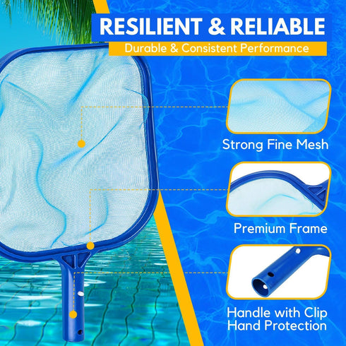 Flexzion Swimming Pool Net Replacement - Fine Mesh Pool Skimmer Net, Durable Plastic Pond Net Skimmer, Leaf Skimmer Net for Pool Cleaning, Spa, or...