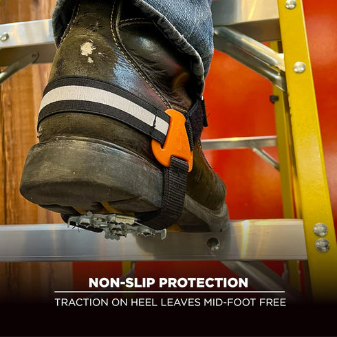 Ergodyne TREX 6315 Strap-On Heel Traction Cleat Grips Ice and Snow, Easily Attaches Over Heel of Shoe/Boot with Steel Plate to Provide Anti-Slip S...