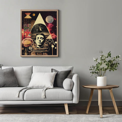 Posterizer 1 pcs-sci-fi collage-vintage vibes-space and planets-Retro Art-Astronomy & Celestial Art-Gifts for Men-Gift for Steampunk and Astrology...