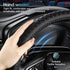Black Steering Wheel Cover?with Woven Pattern ?Anti-Slip, Safety, Soft, Breathable, Adaptable to 14.5-15 inches Steering Wheel...