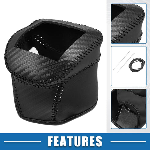 Gear Shifting Knob Cover for Nissan Rogue 2021 2022 2023 Automatic Transmission Lever Trim PU Leather Black Carbon Fiber Pattern...
