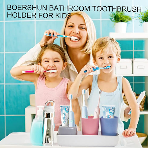 Toothbrush Holder Toothpaste Holder for Bathroom Vanity Organizer Countertop with Bathroom Cups, Electric Toothbrush Holder, Kids Bathroom Decor, ...