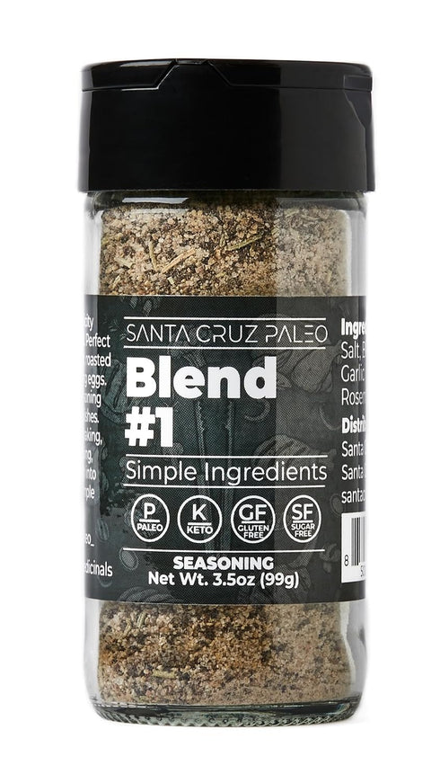 Santa Cruz Paleo Seasoning (Blend #1), Gluten Free, Keto, Sugar Free, and Paleo, Garlic, Sea Salt, Rosemary, and Black Pepper, All Purpose Spice B...