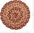 VHC Brands Classic Country Primitive Tabletop & Kitchen Jute Red Trivet, Burgundy Natural Tan 8"...