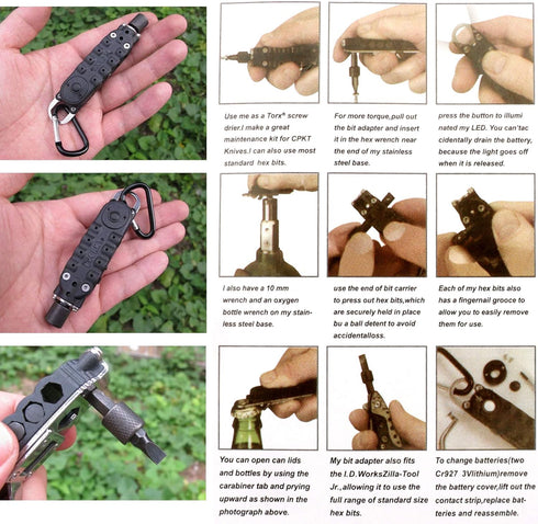 Buspoll Phillips screwdriver keychain tool flat screwdriver and nutdriver hex wrench hand tool...
