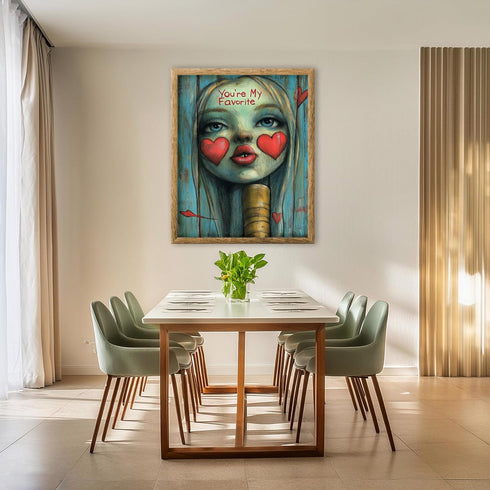 Posterizer 1 pcs-You're My Favorite-cute flirty Valentine's day inspired art-Romantic Art-Holiday Poster-Gift for Couples boyfriend girlfriend Hus...