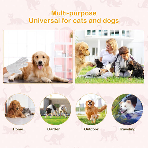 Pet Grooming Glove - Gentle Deshedding Brush Glove, Pet Bathing Wipes - Enhanced Five Finger Design - Daily Care and Traveling - Perfect for Dog &...