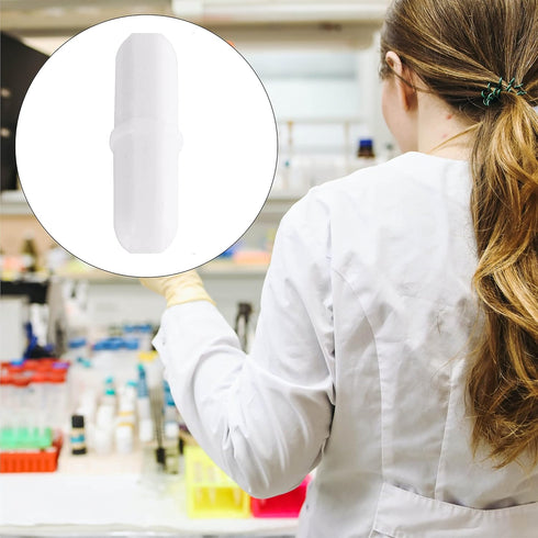 Magnetic Stir Bars,10 Pcs PTFE Magnetic Stirrer Mixer Stir Bar, 20 mm/ 0.8 Inch White Laboratory Stirrer Mixer Bar (10)...