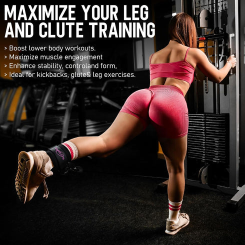 WALITO Gym Ankle Straps for Working Out - Glute Ankle Cuff Kickback Strap, Gym Cable Machine Accessories for Women Glute Leg Extensions, Hip Abduc...