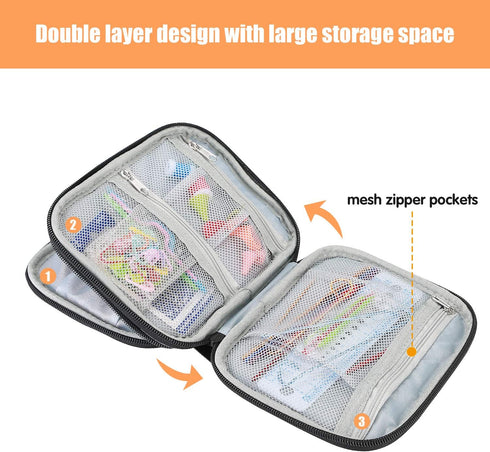 ProCase Crochet Hook Case (up to 6.5 Inches), Travel Organizer Zipper Bag for Various Crochet Hooks, Circular Knitting Needles and Other Accessori...
