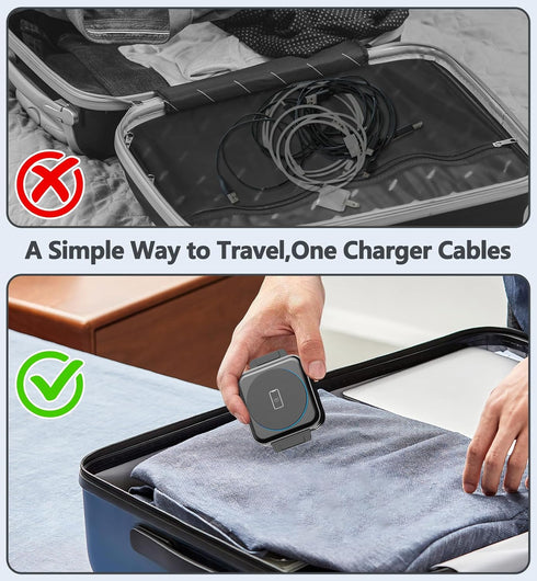 3 in 1 Charging Station for Apple Devices 20W Foldable Mag-Safe Charger for Travel Wireless Charger Pad for iPhone 15 14 13 12 Pro/Pro Max/Plus/Mi...