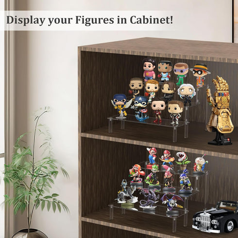 Acrylic Riser,Clear Display Risers Stand Perfume Organizer Cologne Acrylic Shelves 3 Tiered Cupcake Shelf for Amiibo Funko POP Figures Food Desser...