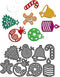 8pcs/Set Christmas Ornament Metal Die Cuts,Christmas Tree Bell Snowman Gingerbread Cutting Dies Cut Stencils DIY Embossing Decorative Paper Dies S...